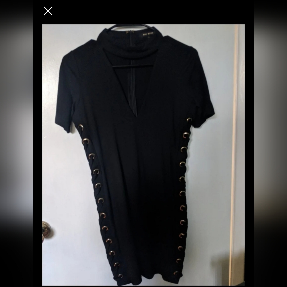 Women's Fashion Black Midi Dress Businesscasual Wedding Party Coquette Romantic